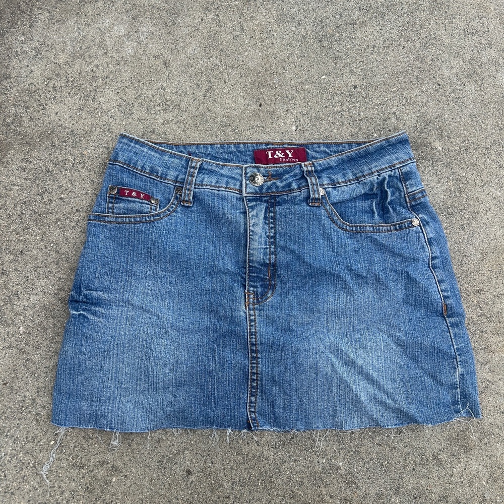 T&Y Blue Denim Mini Skirt